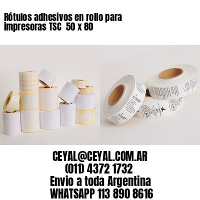Rótulos adhesivos en rollo para impresoras TSC  50 x 80