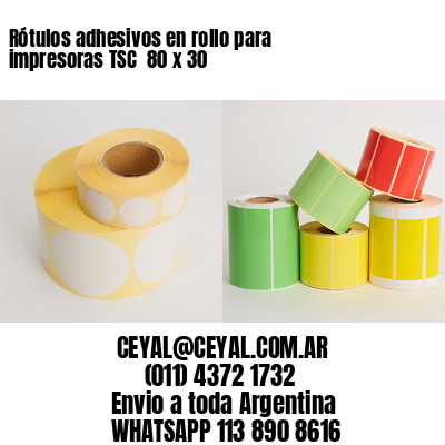 Rótulos adhesivos en rollo para impresoras TSC  80 x 30