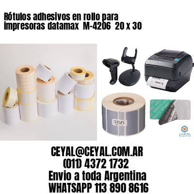Rótulos adhesivos en rollo para impresoras datamax  M-4206  20 x 30