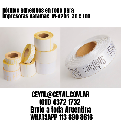 Rótulos adhesivos en rollo para impresoras datamax  M-4206  30 x 100