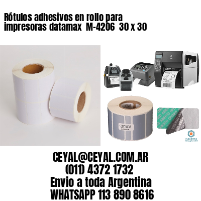 Rótulos adhesivos en rollo para impresoras datamax  M-4206  30 x 30
