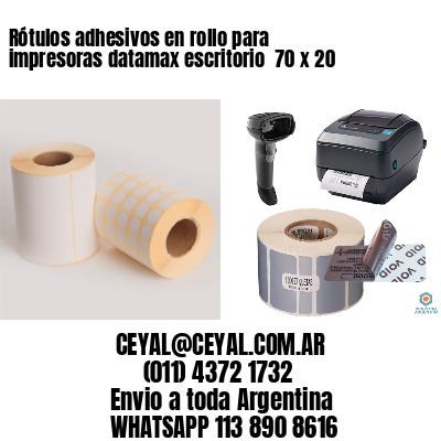 Rótulos adhesivos en rollo para impresoras datamax escritorio  70 x 20