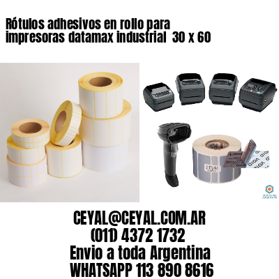 Rótulos adhesivos en rollo para impresoras datamax industrial  30 x 60