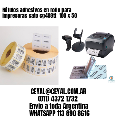 Rótulos adhesivos en rollo para impresoras sato cg408tt  100 x 50