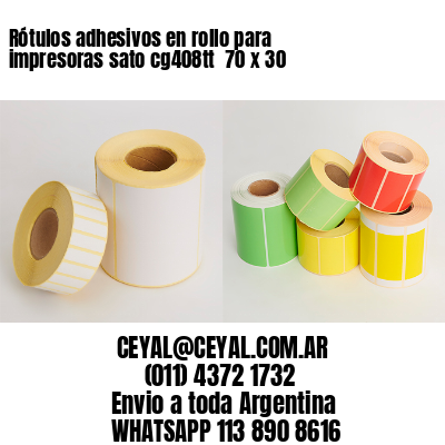 Rótulos adhesivos en rollo para impresoras sato cg408tt  70 x 30