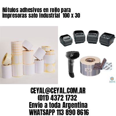 Rótulos adhesivos en rollo para impresoras sato industrial  100 x 30