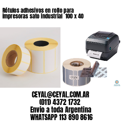 Rótulos adhesivos en rollo para impresoras sato industrial  100 x 40