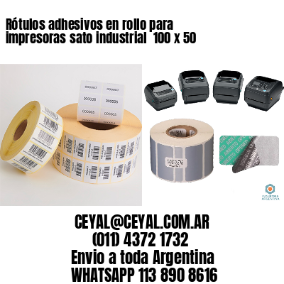 Rótulos adhesivos en rollo para impresoras sato industrial  100 x 50