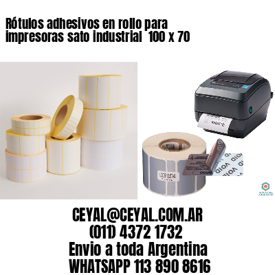 Rótulos adhesivos en rollo para impresoras sato industrial  100 x 70