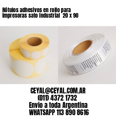 Rótulos adhesivos en rollo para impresoras sato industrial  20 x 90