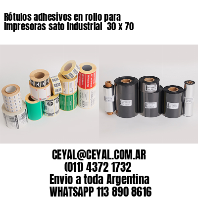 Rótulos adhesivos en rollo para impresoras sato industrial  30 x 70