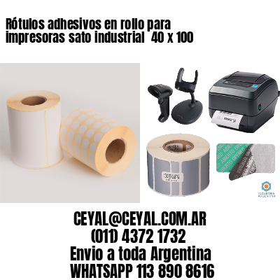 Rótulos adhesivos en rollo para impresoras sato industrial  40 x 100
