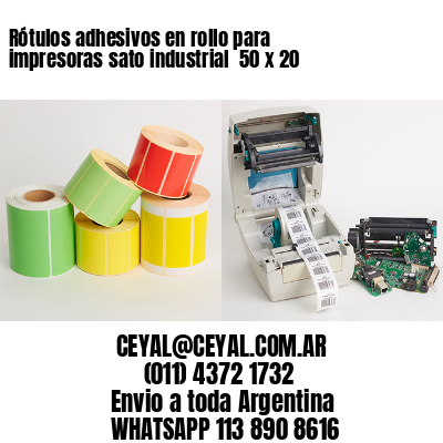 Rótulos adhesivos en rollo para impresoras sato industrial  50 x 20