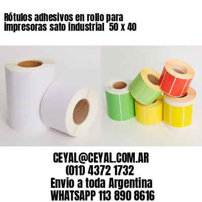 Rótulos adhesivos en rollo para impresoras sato industrial  50 x 40