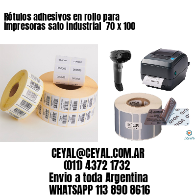 Rótulos adhesivos en rollo para impresoras sato industrial  70 x 100