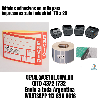 Rótulos adhesivos en rollo para impresoras sato industrial  70 x 20