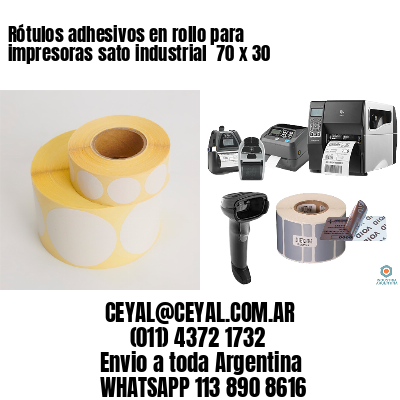 Rótulos adhesivos en rollo para impresoras sato industrial  70 x 30