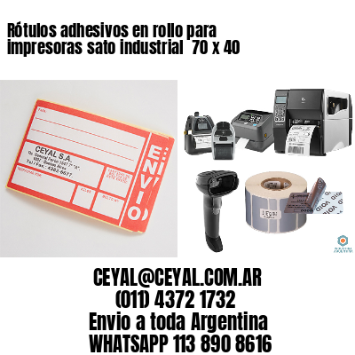Rótulos adhesivos en rollo para impresoras sato industrial  70 x 40