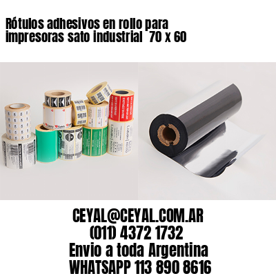 Rótulos adhesivos en rollo para impresoras sato industrial  70 x 60