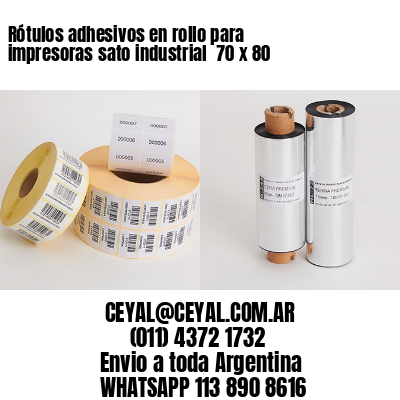 Rótulos adhesivos en rollo para impresoras sato industrial  70 x 80