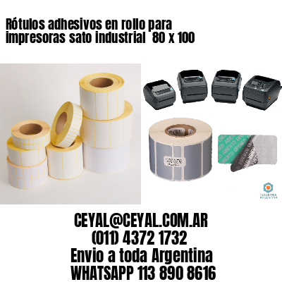 Rótulos adhesivos en rollo para impresoras sato industrial  80 x 100