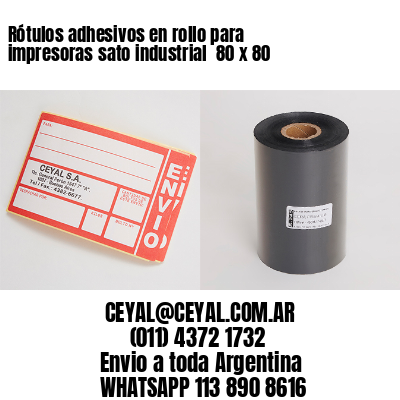 Rótulos adhesivos en rollo para impresoras sato industrial  80 x 80
