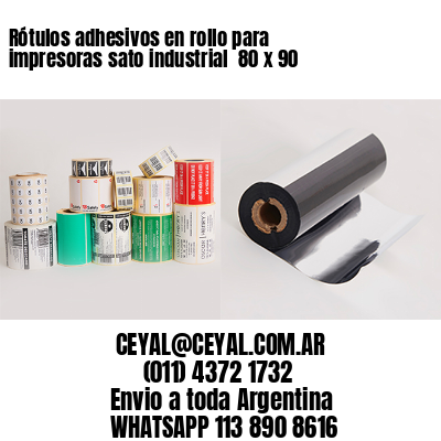 Rótulos adhesivos en rollo para impresoras sato industrial  80 x 90