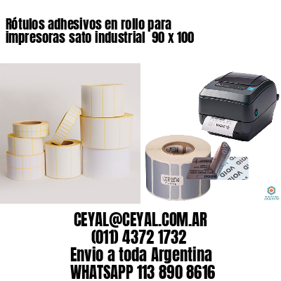 Rótulos adhesivos en rollo para impresoras sato industrial  90 x 100