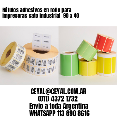 Rótulos adhesivos en rollo para impresoras sato industrial  90 x 40