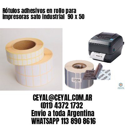 Rótulos adhesivos en rollo para impresoras sato industrial  90 x 50