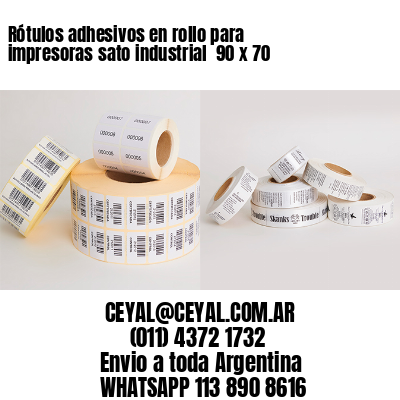 Rótulos adhesivos en rollo para impresoras sato industrial  90 x 70