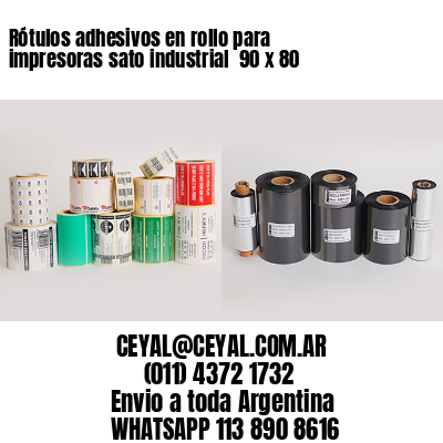 Rótulos adhesivos en rollo para impresoras sato industrial  90 x 80