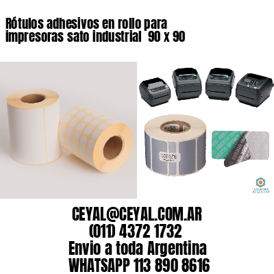 Rótulos adhesivos en rollo para impresoras sato industrial  90 x 90