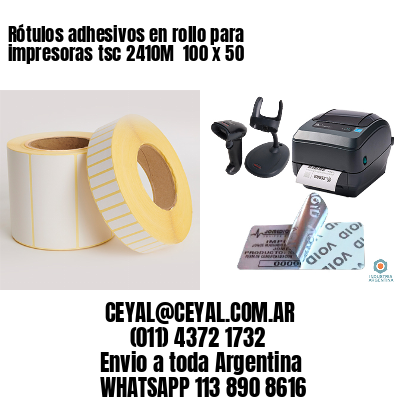 Rótulos adhesivos en rollo para impresoras tsc 2410M  100 x 50