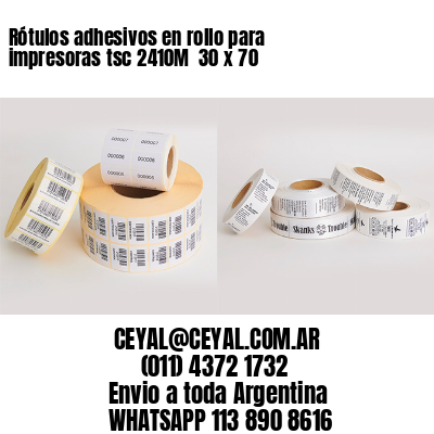 Rótulos adhesivos en rollo para impresoras tsc 2410M  30 x 70
