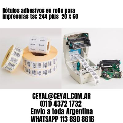 Rótulos adhesivos en rollo para impresoras tsc 244 plus  20 x 60