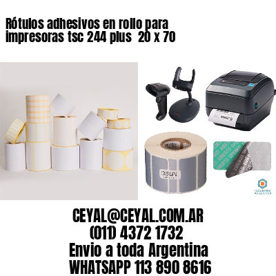 Rótulos adhesivos en rollo para impresoras tsc 244 plus  20 x 70