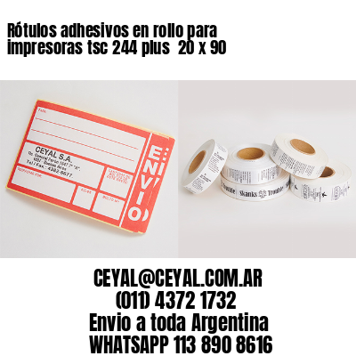 Rótulos adhesivos en rollo para impresoras tsc 244 plus  20 x 90