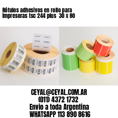 Rótulos adhesivos en rollo para impresoras tsc 244 plus  30 x 80