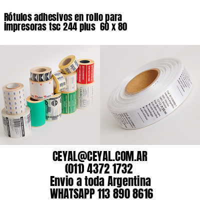 Rótulos adhesivos en rollo para impresoras tsc 244 plus  60 x 80