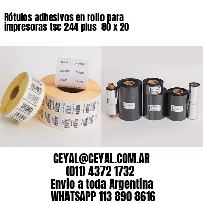 Rótulos adhesivos en rollo para impresoras tsc 244 plus  80 x 20