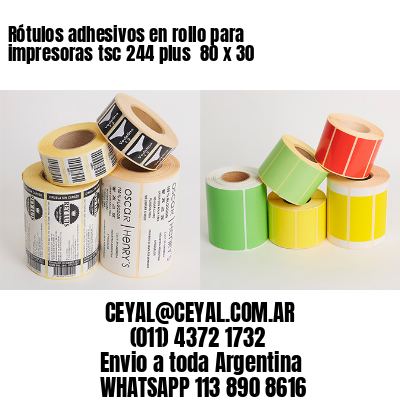 Rótulos adhesivos en rollo para impresoras tsc 244 plus  80 x 30