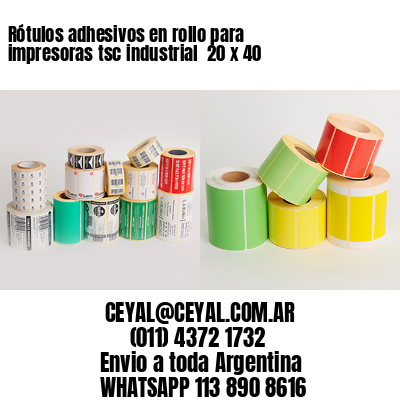 Rótulos adhesivos en rollo para impresoras tsc industrial  20 x 40