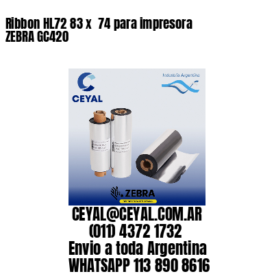 Ribbon HL72 83 x  74 para impresora ZEBRA GC420
