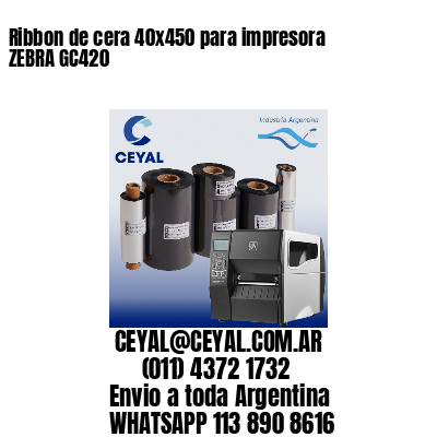 Ribbon de cera 40×450 para impresora ZEBRA GC420