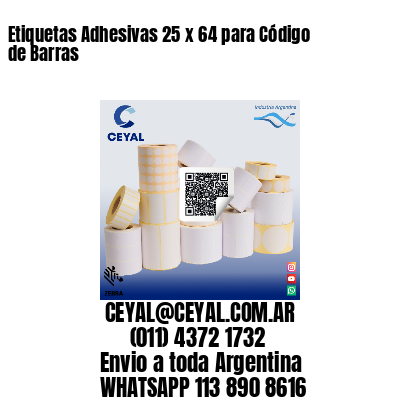 Etiquetas Adhesivas 25 x 64 para Código de Barras