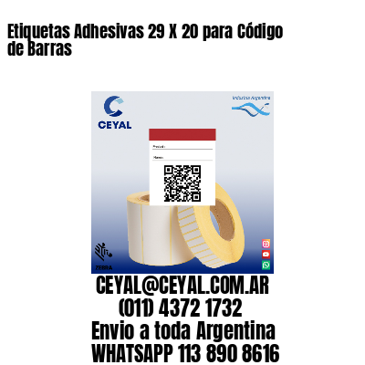 Etiquetas Adhesivas 29 X 20 para Código de Barras