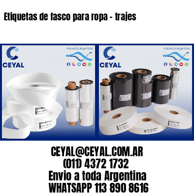Etiquetas de fasco para ropa - trajes