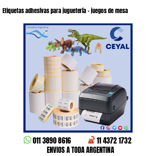 Etiquetas adhesivas para juguetería – juegos de mesa