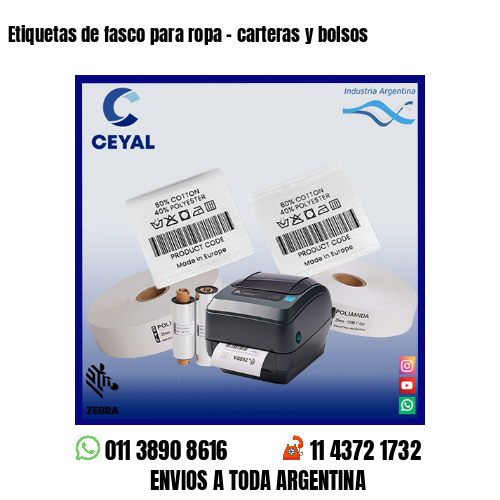 Etiquetas de fasco para ropa – carteras y bolsos